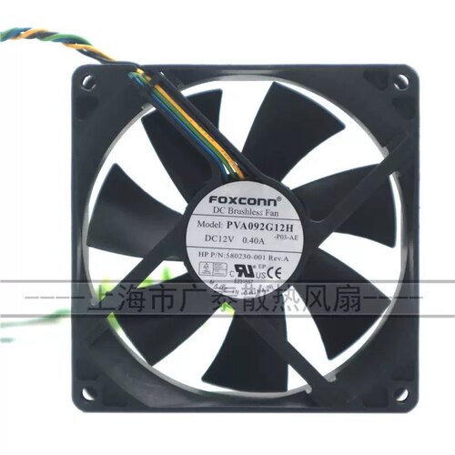 正品foxconn9cm9225012V.4A4针PWM PVA092G12H.大风量风扇