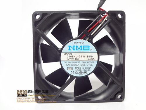 原装正品NMB 3108NL-04W-B59 8020 12V 0.36A 8cm机箱CPU散热风扇