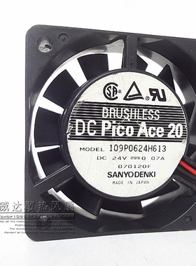 三洋 109P0624H613 24V 0.07A 6CM/厘米 6020 2线 变频器散热风扇