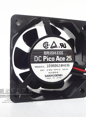 原装三洋 109R0624H436 6cm  24V 0.06A 6025 变频器静音散热风扇