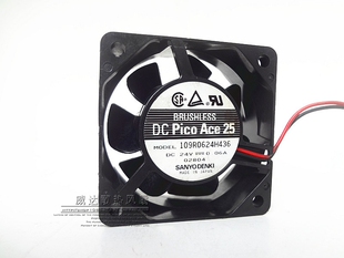 6cm 109R0624H436 24V 0.06A 变频器静音散热风扇 原装 6025 三洋