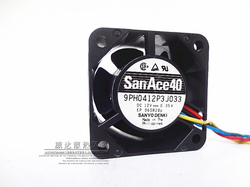 三洋9PH0412P3J033 4028 4cm  12V 0.35A 4线服务器 机箱散热风扇