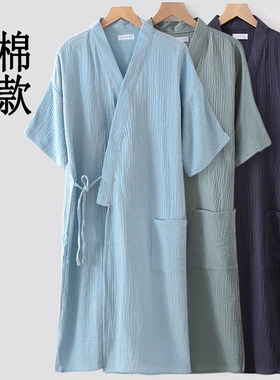 纯棉纱布可穿浴巾男女情侣浴袍100全棉睡袍家居服可外穿夏季薄款