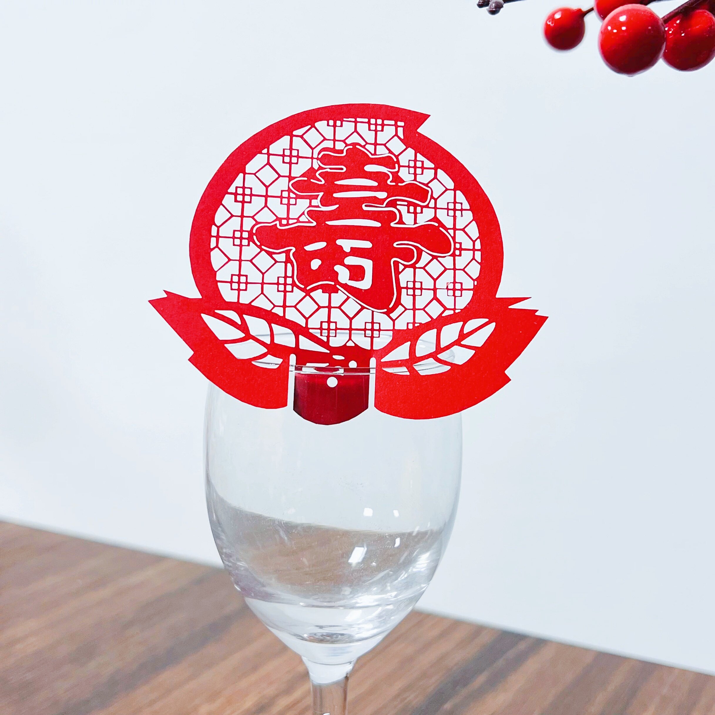 50张镂空寿字生日酒席酒杯插卡座位宴会派对席位婚庆装饰卡片定制