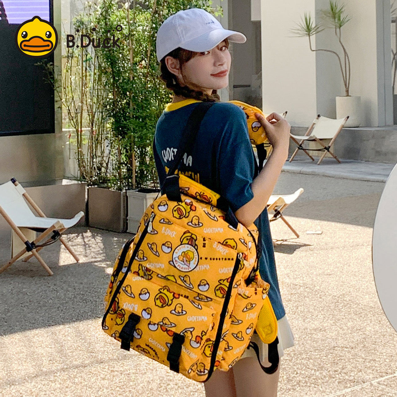 B.Duck小黄鸭蛋妈咪包背包母婴包大号包蛋黄哥联名系列2021年新款