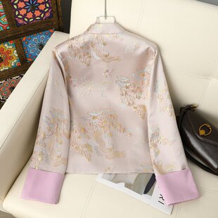 提花国风2025上衣时尚 春秋外套盘扣高级提花春季 气质复古 中式 新款