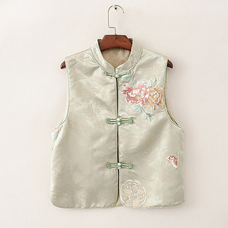 新中式国风马甲背心提花盘扣宋锦马夹坎肩复古无袖外套上衣女春季,女装/女士精品,马夹,淘宝优惠券,粉丝福利购,淘宝优惠卷