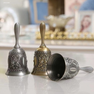 铃铛响声大床头叫醒器复古手摇铜铃摆件婴儿宝宝儿童摇铃玩具