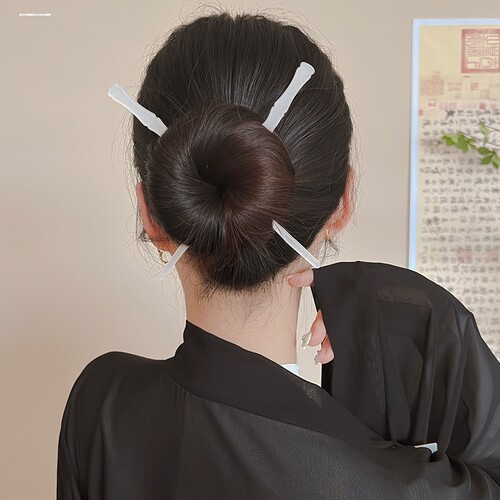 古风发簪发钗白玉玉簪子百搭古典竹节发饰步摇汉服成人礼玉笄