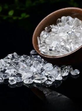 天然白水晶碎石摆件手链饰品原矿石头消磁石散装小宝石