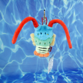 正版 仿真海鲜龙虾螃蟹章鱼生蚝鲍鱼花甲海螺毛绒小挂件 海洋馆Q版