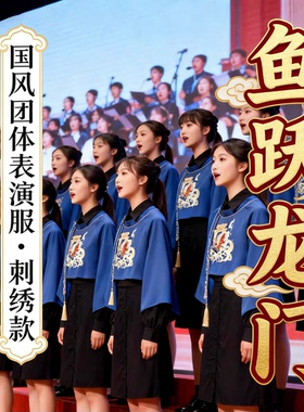 鱼跃龙门金榜题名国风衬衫连衣裙学生考试穿搭氛围感立领上衣裙子