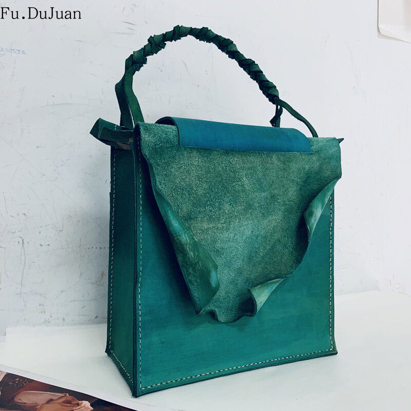 【绽放】森系 设计师 Fu.DuJuan 原创立体艺术手提包 牛皮 斜跨包