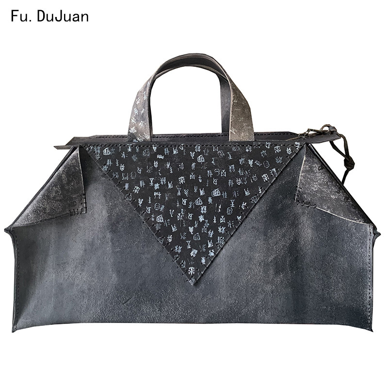 【甲骨文】复古大容量 Fu.DuJuan 男女通用 手提包 斜挎包 经典灰