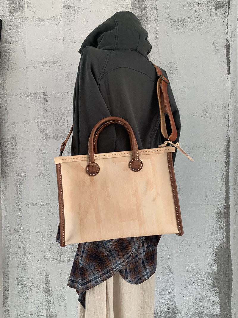 Fu.DuJuan 设计师包 知性百搭 通勤包 托特包 手提包 牛皮斜挎包