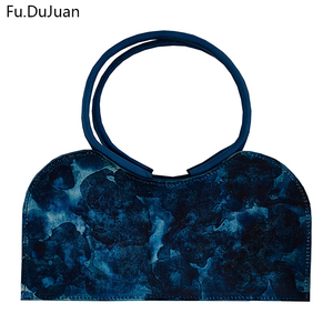 Fu.DuJuan 青花瓷国风原创包 手绘真皮女包 植鞣革手工手拧单肩包