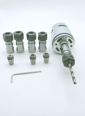 高精密DIY电机主轴刀 雕刻机刀套 夹刀杆刀头 钻夹头ER11延伸杆