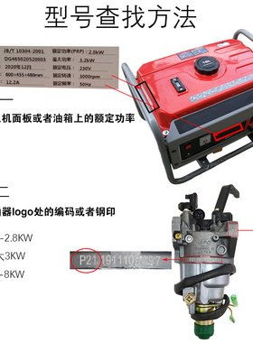 汽油发电机配件2.8大36.58化油器华益手动款自动款送垫片