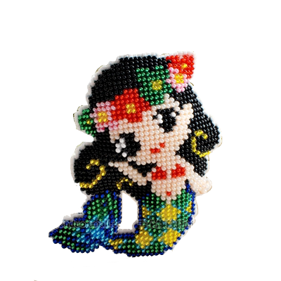 千朵印花汽车钥匙圈美人鱼满珠绣