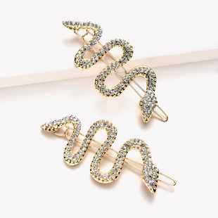 辣妹发夹ins蛇形发夹蛇型复古头饰 黑暗系冷淡风侧边一字夹刘海夹