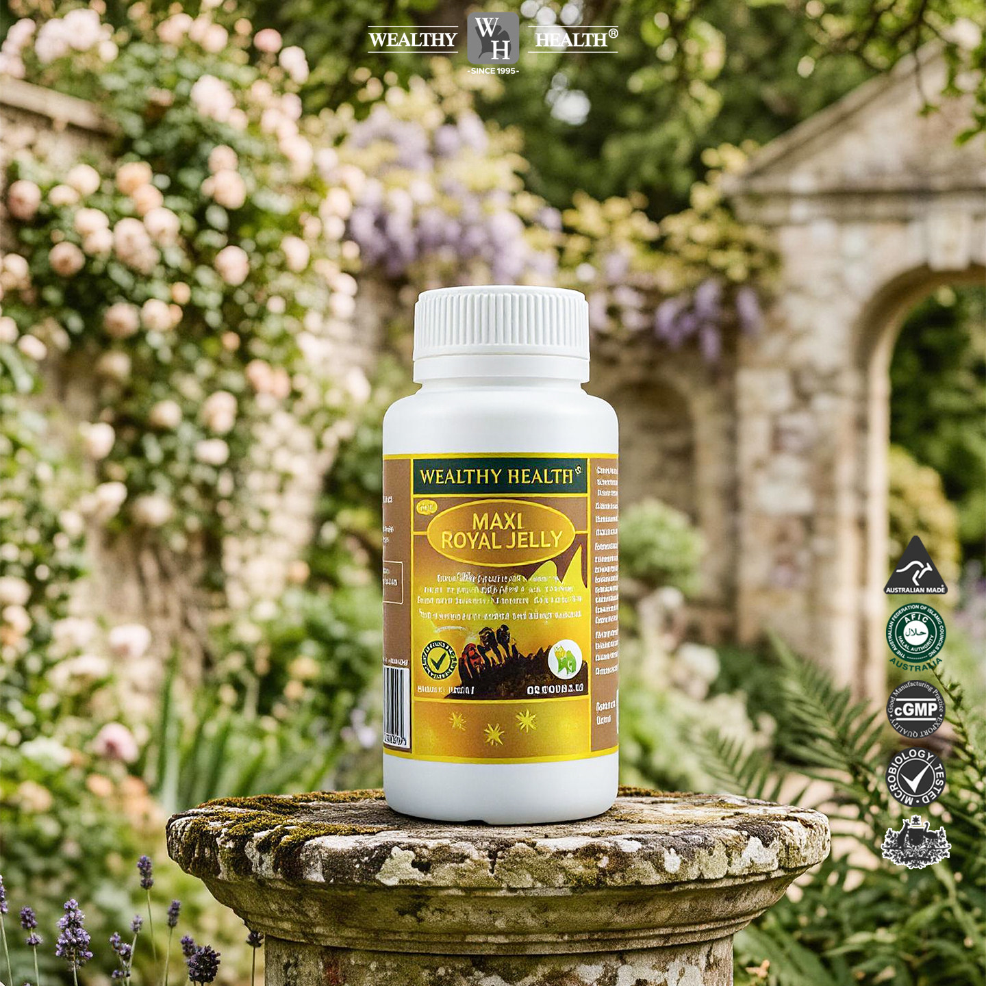 澳洲富康WealthyHealth皇蜂王浆冻干粉胶囊1650mg王浆酸120粒正品