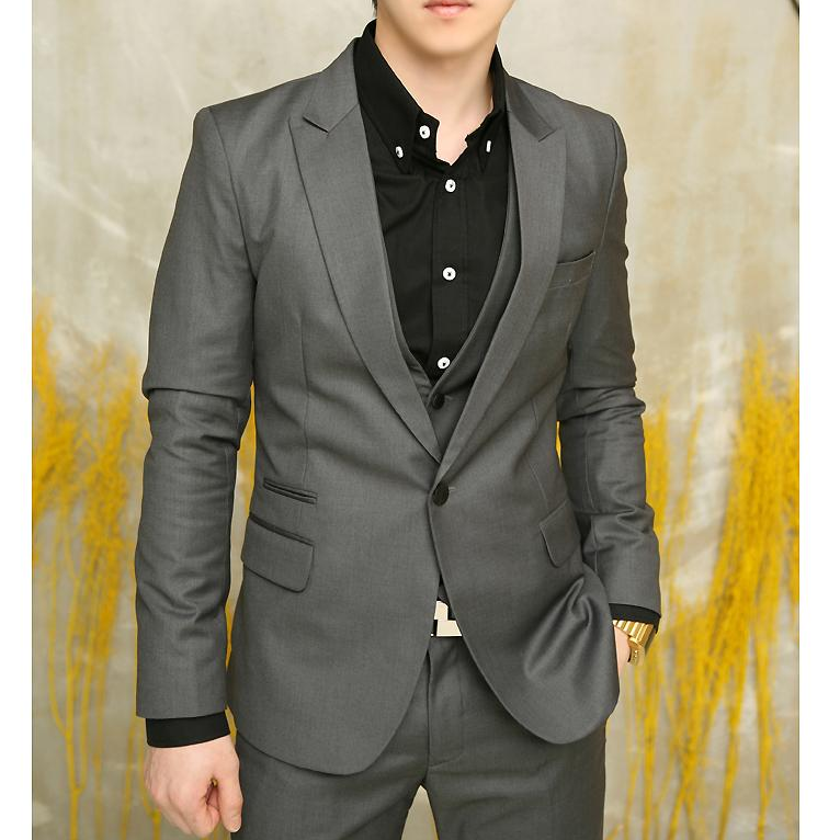 韩国时尚男士商务休闲两件套西服