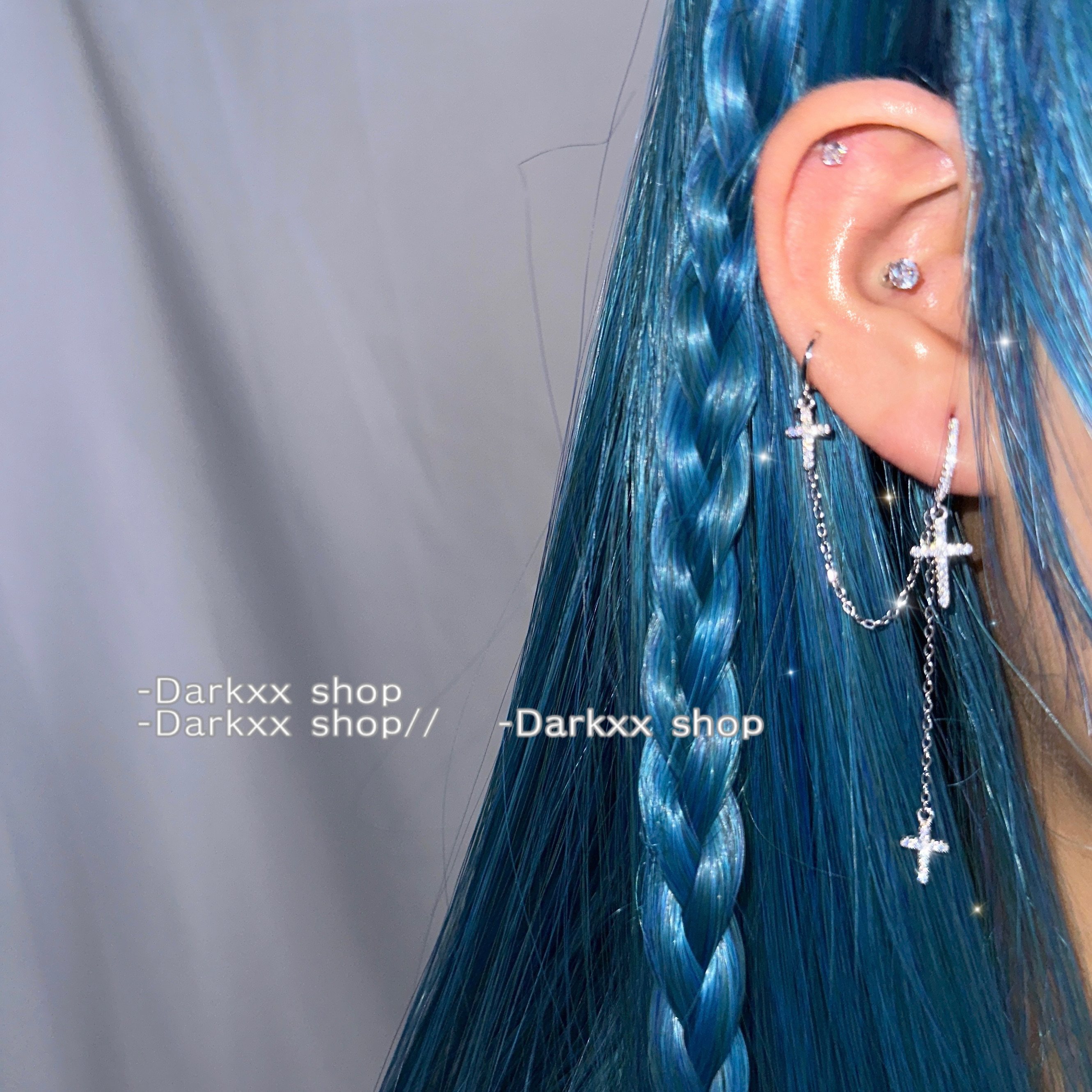 摇晃flicker/闪闪晶精致工艺十字架吊坠一体链条双耳洞耳环DARKXX,饰品/流行首饰/时尚饰品新,耳环,淘宝优惠券,粉丝福利购,淘宝优惠卷