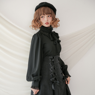 原创设计 Delly 帷幕 雪纺lolita灯笼袖 衬衣 复古衬衫 Dolly