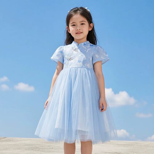 Abckids女童夏季娃娃领公主裙