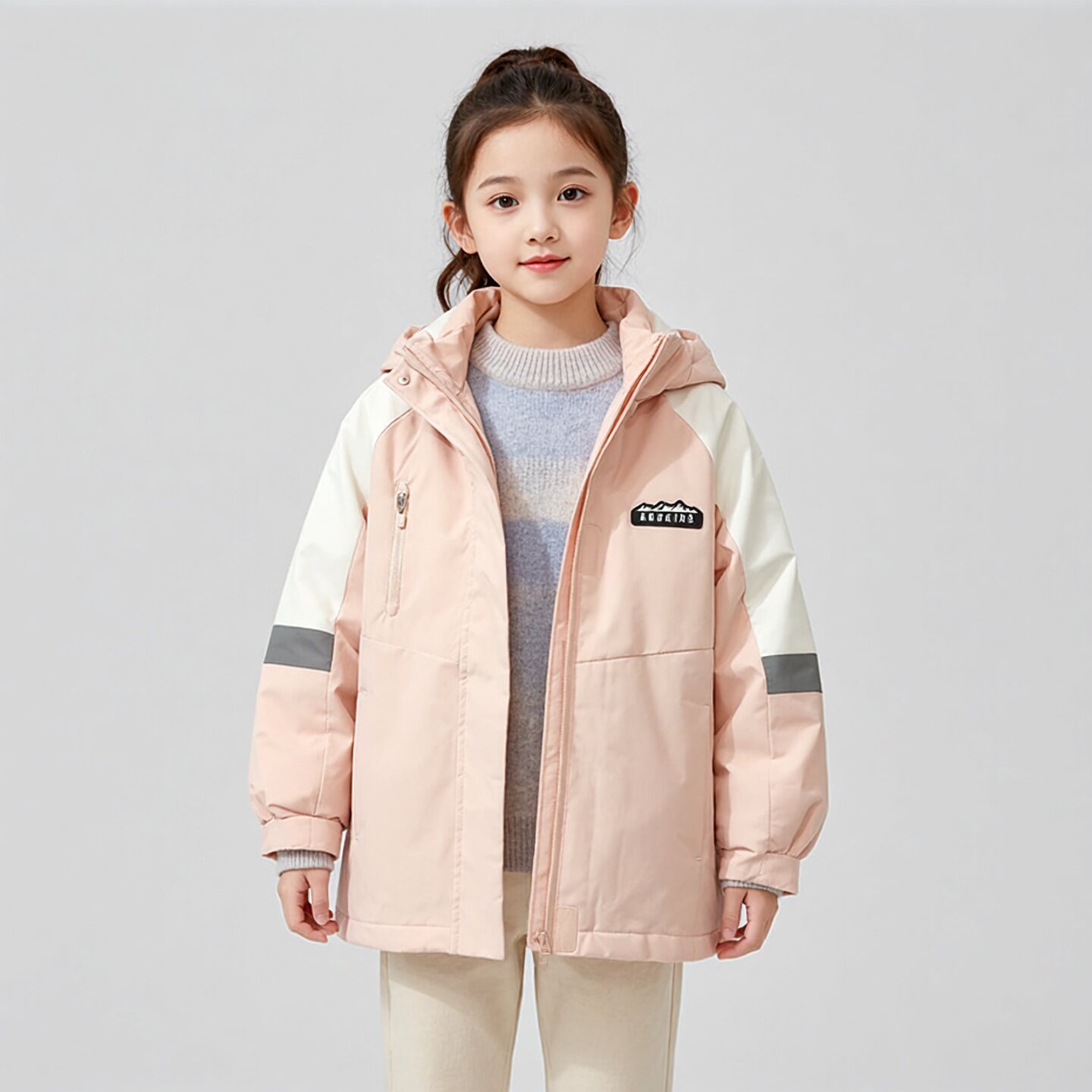 Abckids女童连帽羽绒服两件套图片