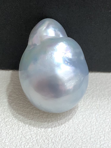 纯天然海水澳洲白蓝血超大15.8*21Mm超大海水珍珠裸珠可做吊坠链
