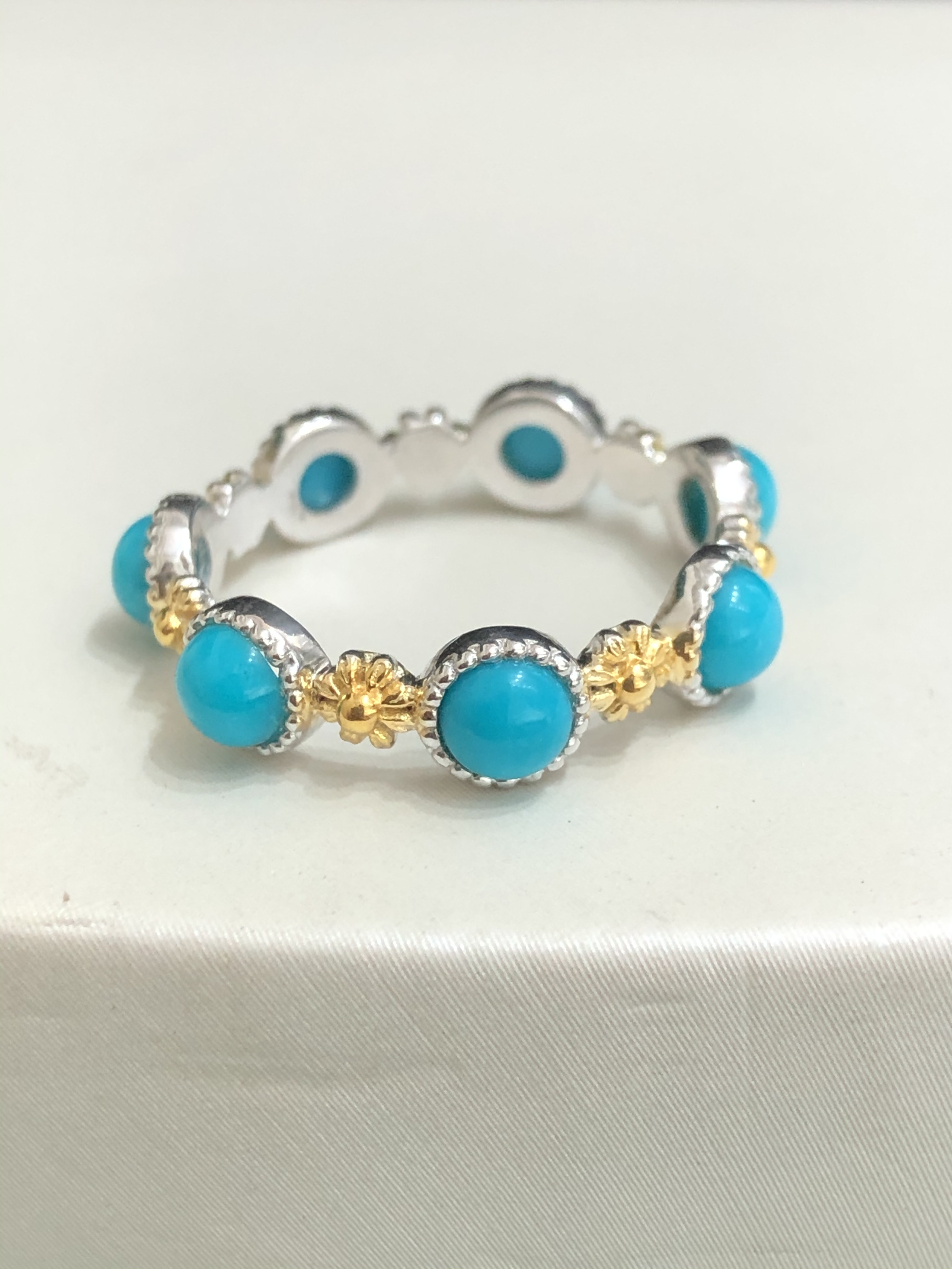 进口美国亚利桑那州高瓷美松时尚Ab色系戒指时尚美松指环戒指纯银