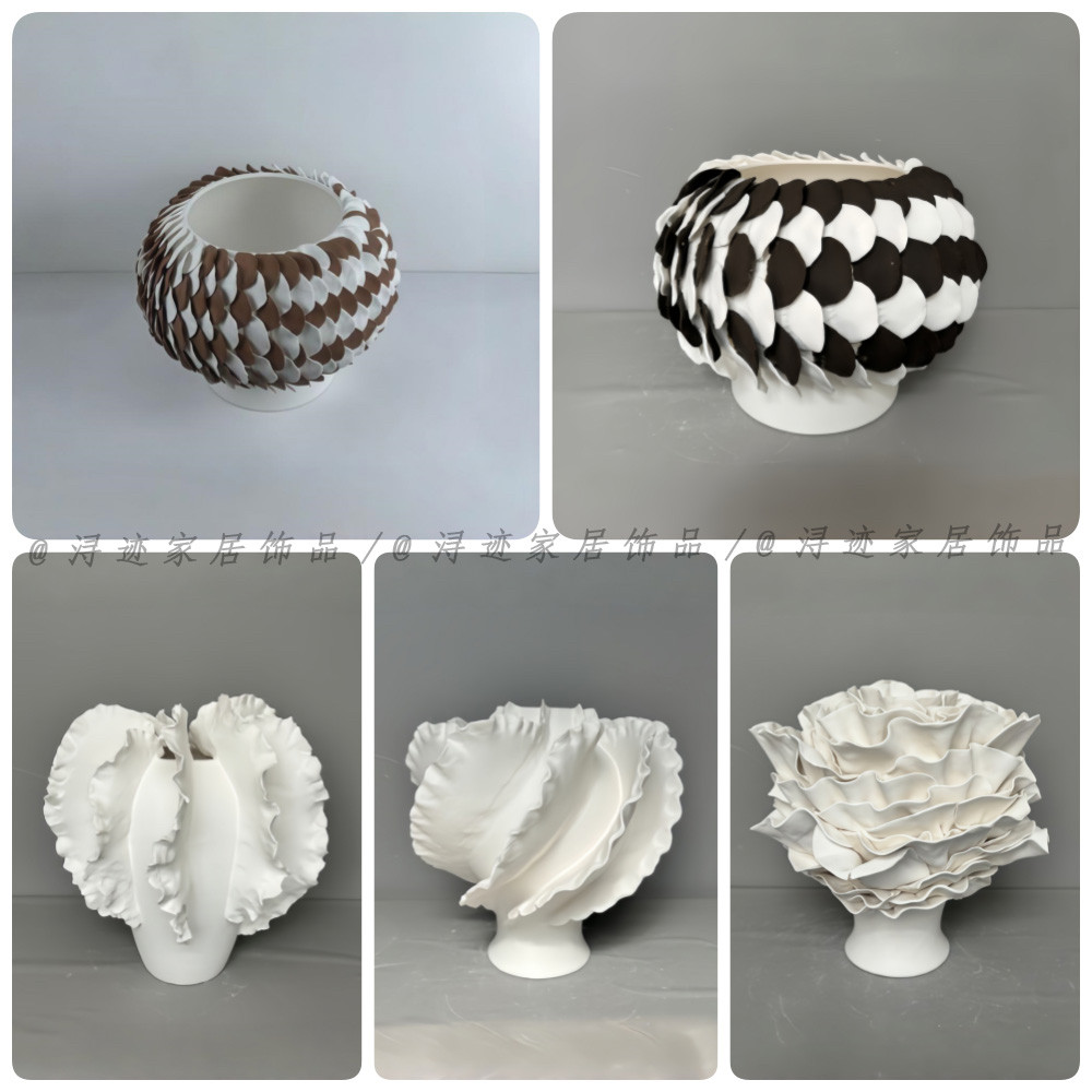 现代简约陶瓷花瓶装饰摆件样板间客厅玄关书房个性设计装饰花瓶