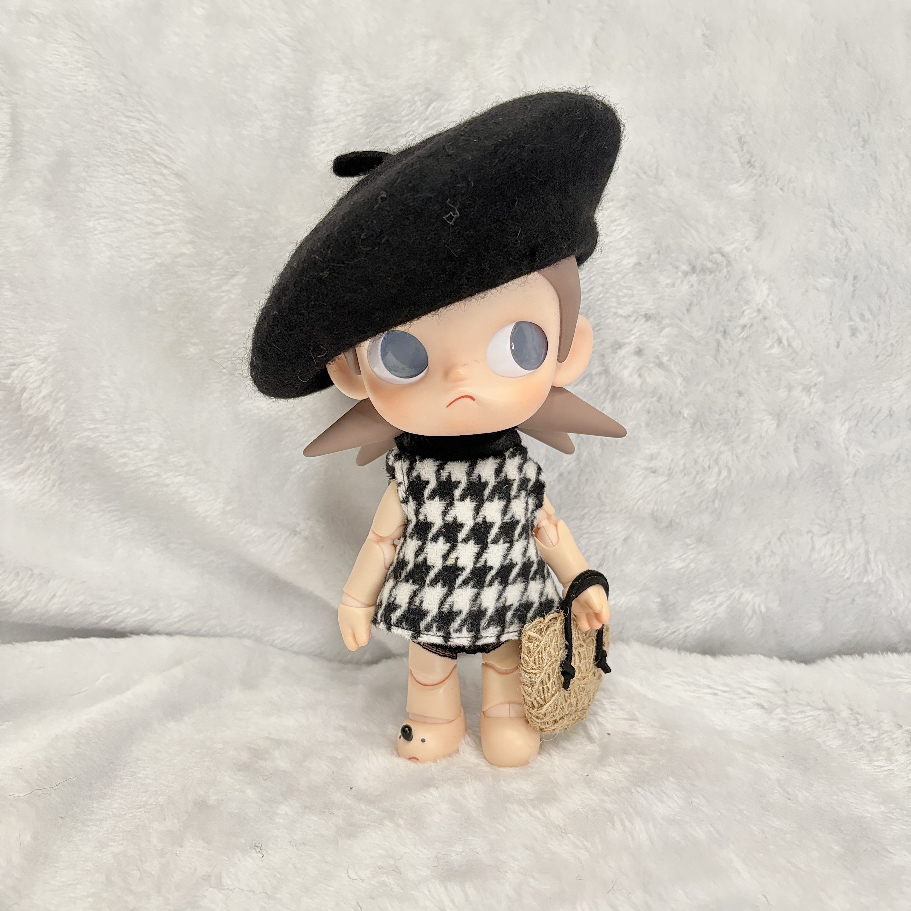 嘎子姐娃衣zsiga娃衣8分黑色千鸟格毛呢直筒裙套装向往之处娃衣