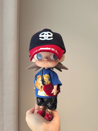zsiga娃衣嘎子姐撞色印花短袖街头潮酷泡泡玛特八分人偶molly娃衣