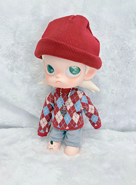 嘎子姐娃衣1/8分可动人偶红色菱格毛衣套装zsiga姜饼人娃衣