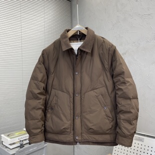 流行青年百搭保暖轻薄鸭绒外套 潮牌翻领羽绒服男个性 2025冬季 新款