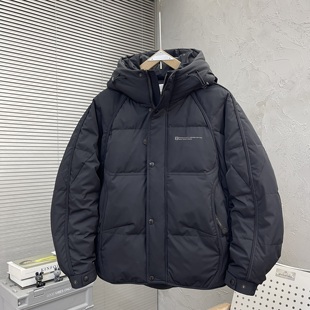 连帽保暖羽绒服港风90%白鸭绒户外防寒防水外套 潮牌男士 冬季 新款