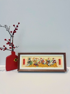 许大吉原创五路财神工笔画复刻版横款