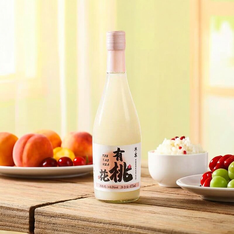 米客米酒桃子味475ml*2瓶米露酒低度女生糯米甜酒聚餐送礼