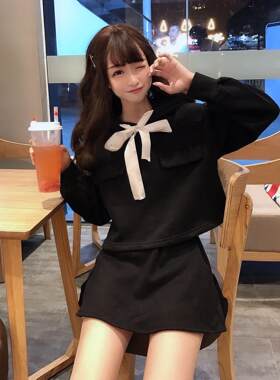 0加大码可爱萌妹子少女卫衣套装