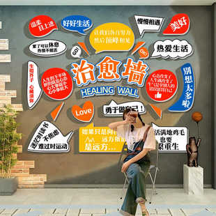 清酒吧馆店铺创意装饰背景布置贴纸网红拍照区治愈心情互动打卡墙