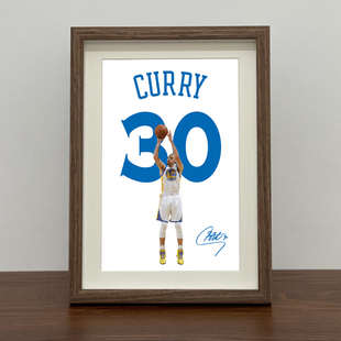 原创NBA篮球Curry斯蒂芬库里相框挂画摆台装 饰画海报照片墙送礼物