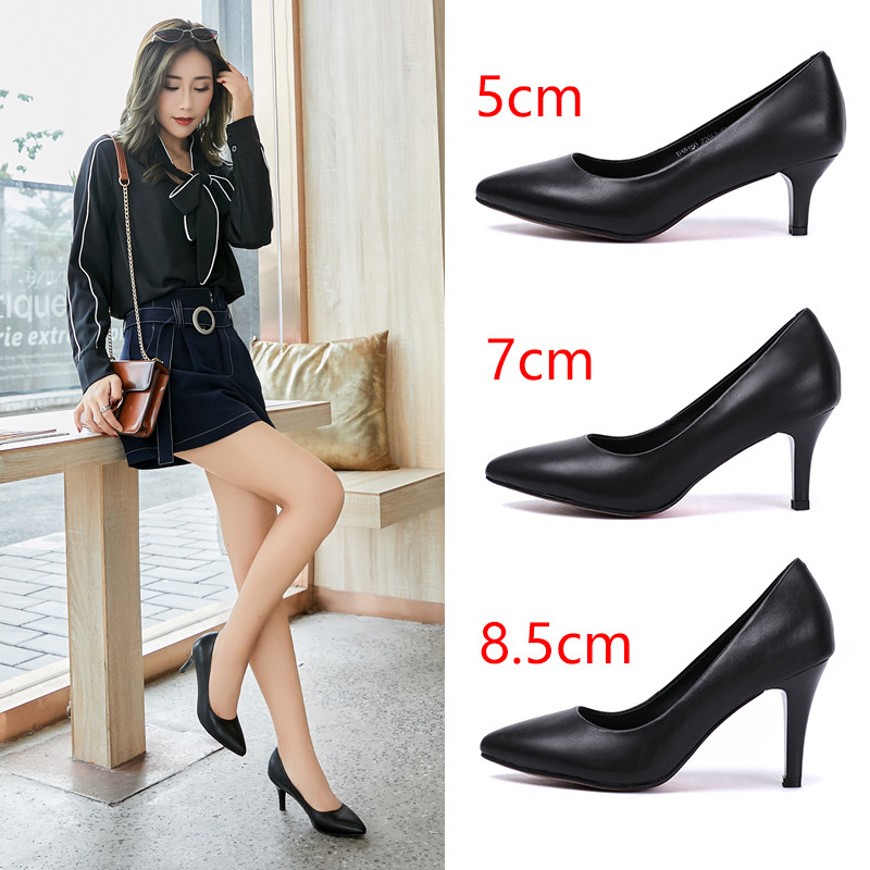 Yi'erkang Single shoes Spring new pattern genuine leather Occupation High-heeled Stiletto leather shoes Tip Middle heel Large Shallow mouth Women's Shoesin the Women's Shoes, Low shoes  category - from Buy2taobao.com to provide professional Taobao agent buy service
