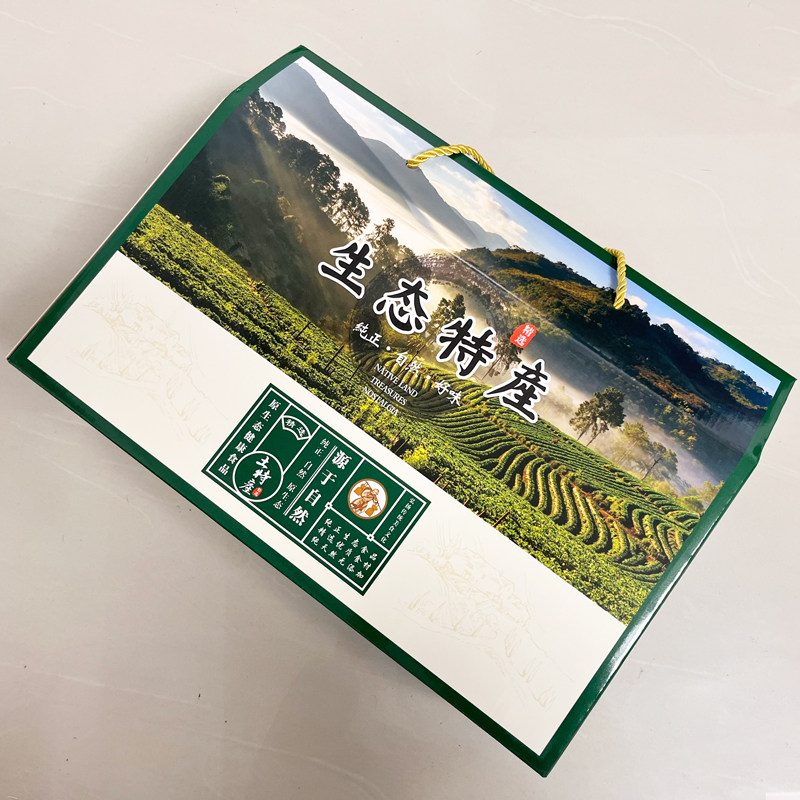 干货特产包装盒手提山珍礼盒农货猪肉贡菜丝茶饼黄精野生菌木耳箱