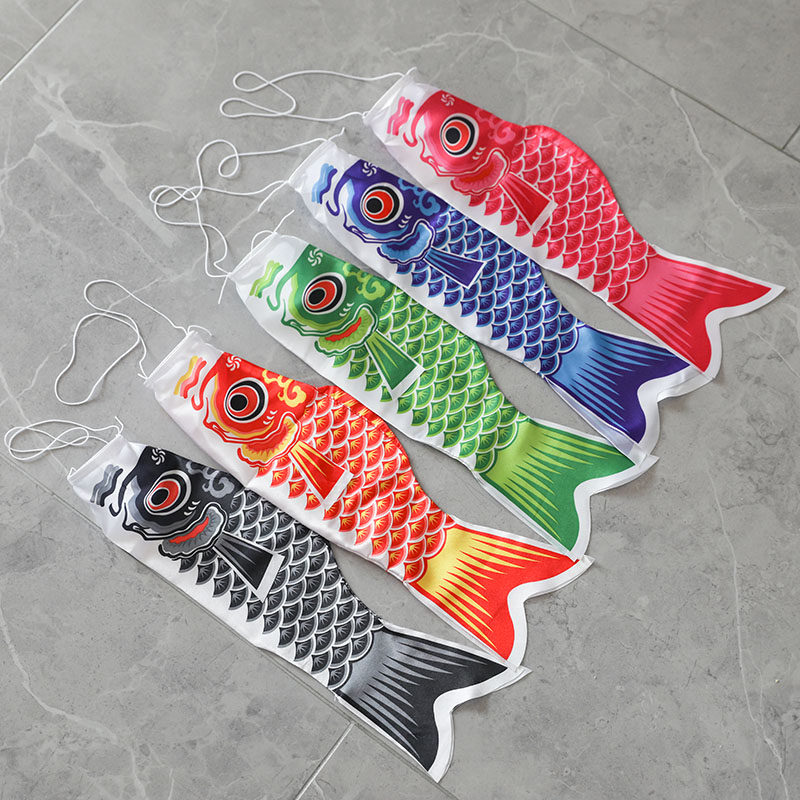 日式鲤鱼旗日料店装饰男孩节鲤鱼旗导游旗  5条