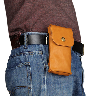 适用苹果手机套华为oppo双手机腰包小米vivo皮套挂裤 上皮带袋男士