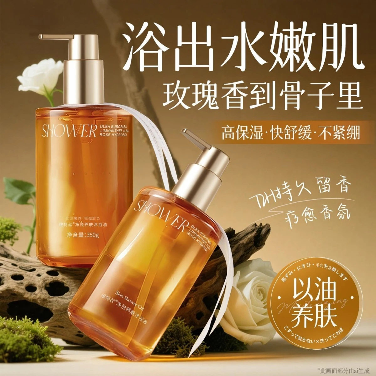 维特丝沐浴油以油养肤改善粗糙干皮保湿清洁沐浴露持久留香沐浴油