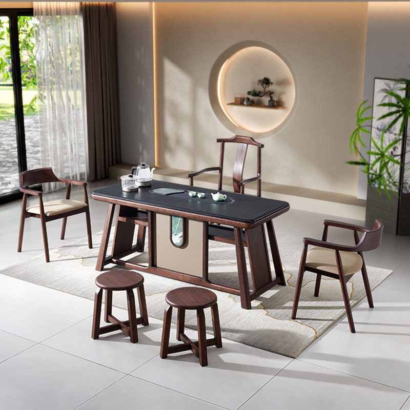 轻奢1米6家用实木新中式泡茶桌