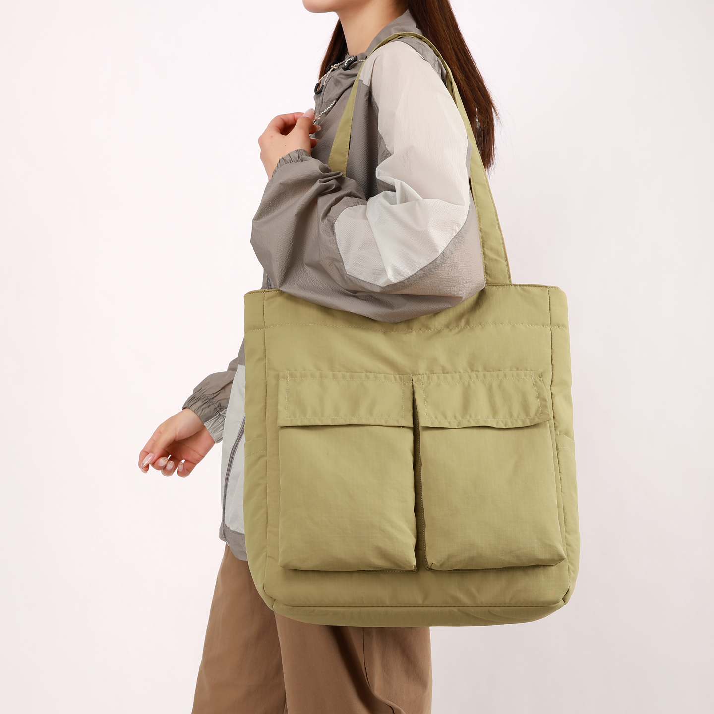 大容量轻便百搭手提单肩托特包